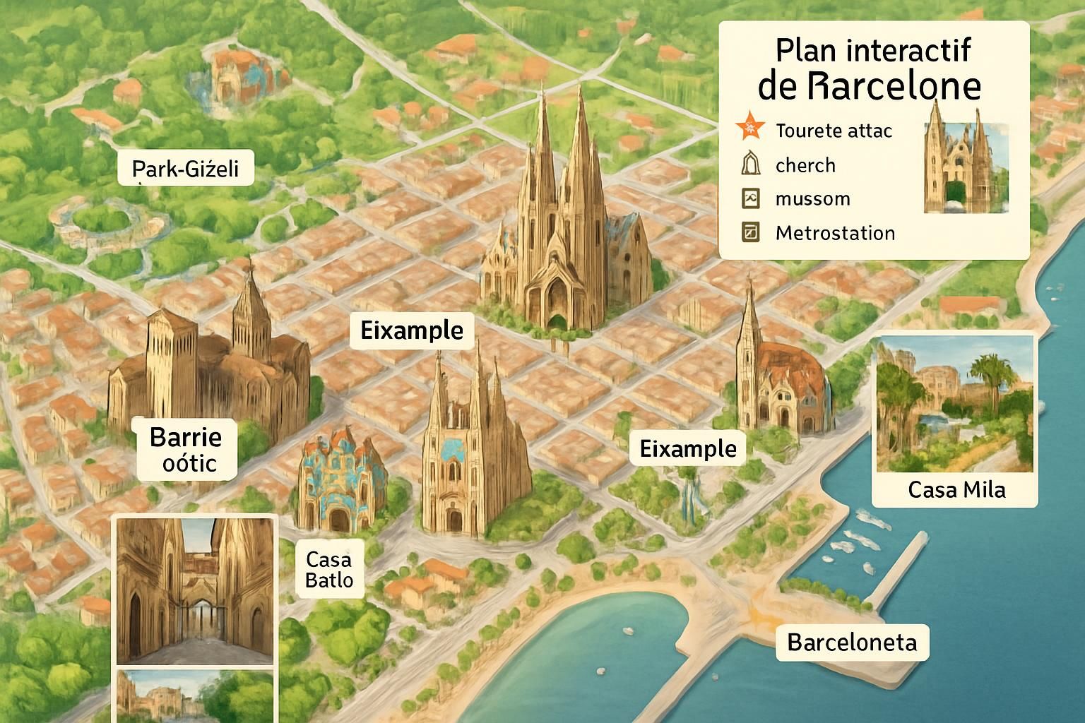 découvrez la carte touristique de barcelone avec tous ses monuments emblématiques et ses quartiers incontournables pour organiser votre visite facilement.