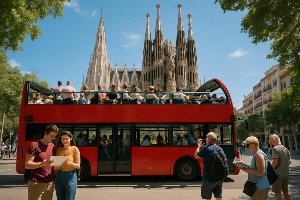 découvrez barcelone à votre rythme avec nos billets hop-on hop-off. explorez les circuits touristiques incontournables en bus à arrêts multiples pour une visite flexible et complète.